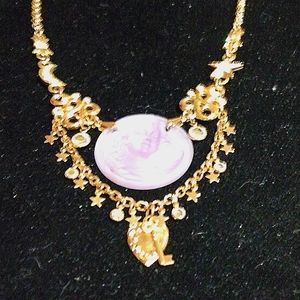 Kirks Folly Dream Angel Lavender Cameo Necklace